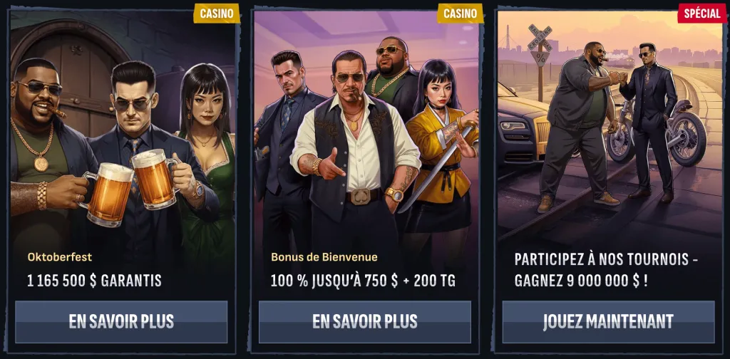 Offres de bonus exclusives Mafia Casino