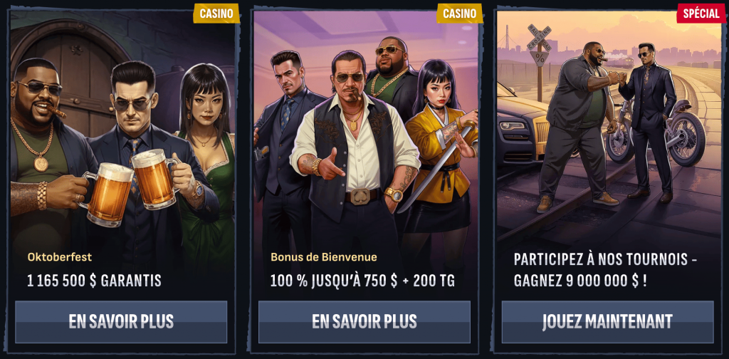 Offres de bonus exclusives Mafia Casino
